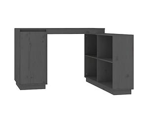 mtlskopl Bureau d'ordinateur en pin massif avec espace de rangement, design moderne, robuste, pour la maison, le bureau, le salon - Gris - 110 x 50 x 75 cm