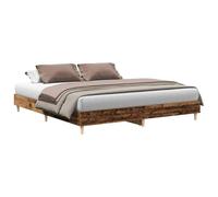 mtlskopl Cadre de lit 160 x 200 cm en bois massif recy vec lattes de contreplaqué - Lit de sol bas - Design moderne pour chambre d'adolescent, chambre d'adulte, chambre d'amis
