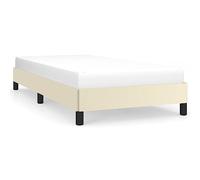 mtlskopl Cadre de lit 80 x 200 cm crème - Lit rembourré moderne en cuir synthétique pour un sommeil réparateur, cadre de lit stable avec sommier à lattes pour chambre d'adolescent, chambre à coucher