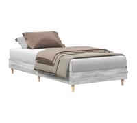 mtlskopl Cadre de lit 80 x 200 cm, gris Sonoma, lit simple moderne en bois avec sommier à lattes fixe, lit futon stable pour chambre d'adolescent et chambre d'amis