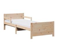mtlskopl Cadre de lit avec matelas 80 x 200 cm en pin massif - Design moderne - Robuste et durable - Pour chambre à coucher, chambre d'amis et chambre d'adolescent