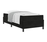 mtlskopl Cadre de lit avec matelas, noir, 90 x 190 cm, tissu dérivé du bois, design moderne, robuste et durable, pour chambre d'adolescent, chambre d'amis, chambre à coucher