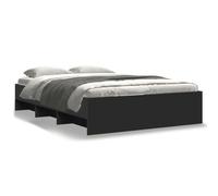 mtlskopl Cadre de lit noir 120 x 190 cm en bois dérivé du bois avec sommier à lattes et espace de rangement généreux, design moderne et robustesse pour chambre d'adolescent, chambre d'amis et chambre
