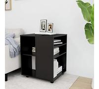mtlskopl Caisson de bureau à roulettes - Noir - 60 x 53 x 72 cm - En bois avec 4 roulettes - Design moderne - Petite armoire de classement robuste pour bureau, maison, jardin, balcon