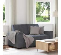 mtlskopl Canapé 2 places 160 x 78 x 84 cm - Gris foncé - Velours avec structure en bois et métal - Larges accoudoirs pour une assise confortable - Petit canapé moderne pour salon, bureau, chambre