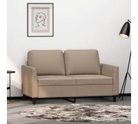 mtlskopl Canapé 2 places en cuir synthétique - Marron cappuccino - 140 x 77 x 80 cm - Design moderne - Construction robuste en métal - Canapé deux places confortable pour salon, salle à manger et