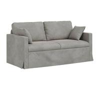 mtlskopl Canapé 2 Places en Velours Gris Clair, Sofa Moderne de Salon 158 x 78 x 80 cm avec Cadre en Métal Robuste, Petit Divan Ergonomique pour Séjour et Bureau