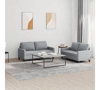 mtlskopl Canapé 2 places gris clair 138/158 x 77 x 80 cm avec coussins en tissu et métal contreplaqué, mini canapé pour salon, couloir, chambre d'amis