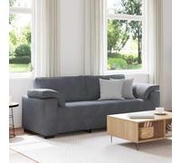 mtlskopl Canapé 3 places en velours gris foncé - 219 x 77 cm - Design moderne avec structure en métal robuste en contreplaqué - Petit canapé confortable pour salon, chambre et bureau