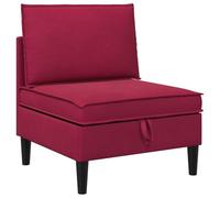 mtlskopl Canapé d'angle avec Rangement Velours Bordeaux - Fauteuil 1 Place Modulable pour Salon et Bureau, Siège avec Coffre de Stockage et Coussin Déhoussable, 70x70x82 cm