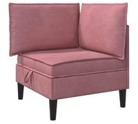 mtlskopl Canapé d'angle moderne en velours rose avec espace de rangement, 70 x 70 x 82 cm, fauteuil simple avec possibilité de rangement et coussin doux, fauteuil en velours stable