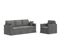 mtlskopl Canapé d'angle Modulable 2 Pièces, Ensemble de Canapés de Salon en Velours Gris Foncé avec Cadre Métallique Stable, Canapé Modulaire Moderne pour Séjour et Chambre