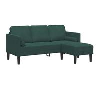 mtlskopl Canapé d'angle Modulable 3 Places en Velours Vert Foncé, Canapé Sectionnel de Salon avec Accoudoirs Plats, Structure en Bois Robuste, Dimensions 173 x 131 x 67 cm