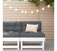 mtlskopl Canapé de jardin, blanc, en pin massif, 61 x 60,5 x 62 cm, avec design à lattes, robuste, pour balcon, jardin, jardin d'hiver