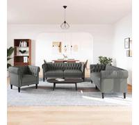 mtlskopl Canapé de salon, 3 pièces, en tissu gris foncé, modulaire, respirant, avec méridienne, capacité de charge de 660 kg, design moderne, pour salon et chambre à coucher