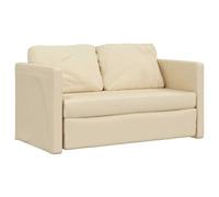 mtlskopl Canapé-lit 2 en 1 Crème, Canapé Convertible 2 Places Pliable en Tissu avec Coussins, Lit au Sol pour Salon, Studio, Appartement et Bureau, 112x174x55 cm