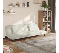 mtlskopl Canapé-lit 2 places, en velours, crème, 200 x 84,5 x 69 cm, peu encombrant, cadre en bois robuste, design moderne, pour salon, chambre d'amis, bureau et studio