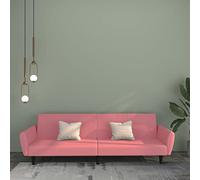 mtlskopl Canapé-lit 2 places, en velours, rose, 220 x 84,5 x 69 cm, avec fonction rabattable à clic, design moderne, confortable et robuste, pour salon, chambre d'adolescent, petites pièces