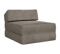 mtlskopl Canapé-lit Pliable 1 Place en Tissu Polyester Gris Clair, Chauffeuse Convertible 2-en-1 avec Matelas de Sol en Mousse pour Salon, Studio et Petits Espaces, 60 x 70 x 41 cm