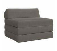 mtlskopl Canapé-Lit Pliable 1 Place en Velours Côtelé, Chauffeuse Convertible 2-en-1 et Matelas de Sol en Mousse pour Salon et Bureau, 200 x 70 x 10 cm, Gris Clair