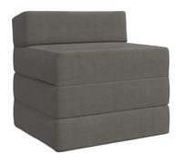 mtlskopl Canapé-Lit Pliable 1 Place en Velours Côtelé Gris Clair, Chauffeuse Convertible 2-en-1 et Matelas de Sol d'Appoint en Mousse pour Salon et Chambre d'amis, 200 x 70 x 15 cm