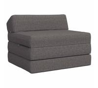 mtlskopl Canapé-Lit Pliable 1 Place Gris Clair, Matelas de Sol Convertible 200 x 70 x 10 cm, Chauffeuse Pliante en Tissu Polyester et Mousse pour Salon et Chambre