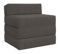 mtlskopl Canapé-Lit Pliable 1 Place Gris Foncé, Chauffeuse Convertible en Matelas de Sol 200x70x15 cm, Fauteuil Pliant Velours Côtelé et Mousse pour Salon et Chambre