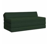 mtlskopl Canapé-Lit Pliable 2 Places, Canapé Convertible en Matelas de Sol 120x60x49 cm, Chauffeuse Lit en Tissu Polyester et Mousse pour Salon, Bureau et Chambre, Vert Foncé