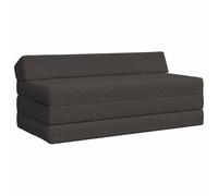 mtlskopl Canapé-lit Pliable 2 Places, Chauffeuse Convertible en Matelas de Sol 120 x 60 x 49 cm, Lit d'Appoint en Tissu Polyester et Mousse pour Salon et Chambre, Gris Foncé