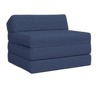 mtlskopl Canapé-lit Pliable Bleu 200 x 70 x 10 cm, Chauffeuse 1 Place Convertible en Matelas de Sol en Mousse et Tissu Polyester pour Salon et Chambre d'amis