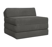 mtlskopl Canapé-Lit Pliable, Matelas Pliant 1 Place Convertible en Chauffeuse de Sol, Velours Gris Foncé 200 x 70 x 10 cm, Couchage d'Appoint pour Salon, Chambre et Studio