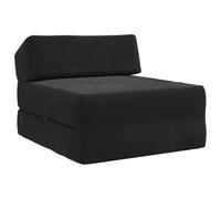 mtlskopl Canapé-lit Pliable Noir 60 x 70 x 41 cm, Chauffeuse Convertible 1 Place en Tissu Polyester, Matelas de Sol et Lit d'Appoint Modulaire pour Salon et Chambre