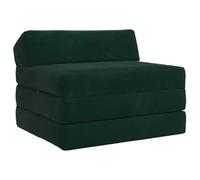 mtlskopl Canapé-Lit Pliable Vert Foncé 200x70x10 cm - Chauffeuse Convertible 1 Place en Velours avec Housse Amovible - Matelas d'Appoint Pliant pour Salon et Chambre d'amis