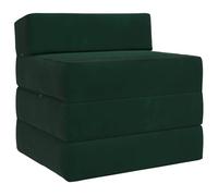mtlskopl Canapé-Lit Pliable Vert Foncé, Matelas de Sol Convertible 2-en-1 en Velours 200 x 70 x 15 cm, Chauffeuse Pliante 1 Place pour Salon, Bureau et Chambre d'amis