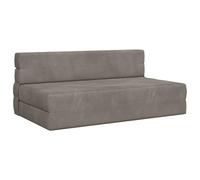 mtlskopl Canapé-lit Pliant 2 Places en Velours Gris Clair 203x152x15 cm, Chauffeuse Convertible en Mousse pour Salon et Chambre, Matelas d'Appoint Pliable 3 Volets Gain de Place