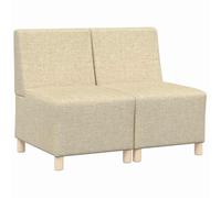 mtlskopl Canapé Modulable 2 Places sans Accoudoirs, Fauteuil de Salon Moderne en Tissu Crème, Module de Sofa avec Rembourrage Mousse Confortable pour Salon et Studio