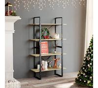 mtlskopl Case, à 5 niveaux, en chêne Sonoma, 80 x 30 x 140 cm, étagère industrielle, 4 compartiments, tour de rangement, facile à assembler, pour salon, bureau, chambre à coucher