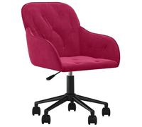 mtlskopl Chaise de bureau en velours rouge bordeaux - Chaise de bureau pivotante réglable en hauteur avec roues, chaise de bureau moderne confortable et élégante pour bureau à domicile et bureau