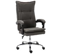 mtlskopl Chaise de bureau ergonomique avec fonction allongée, gris - Chaise de bureau réglable en hauteur en tissu avec dossier haut, chaise pivotante rembourrée pour bureau et bureau à domicile