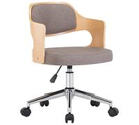 mtlskopl Chaise de salle à manger, pivotante, taupe, en tissu et bois bug, 47,5 x 53 x 68-76 cm, réglable en hauteur, confortable et durable, design moderne pour cuisine, salle à manger, bureau, salon