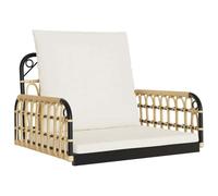 mtlskopl Chaise suspendue avec coussin, 63 x 58 x 39 cm, en polyrotin et acier, design moderne, robuste et durable, pour jardin, balcon, terrasse et salon intérieur