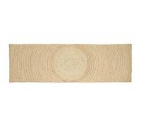 mtlskopl Chemin de table en jute tissé à la main - 300 x 60 cm - Blanc naturel - Avec design moderne - Lavable en machine - Durable - Pour salon, chambre à coucher, couloir