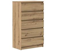 mtlskopl Commode Chêne Artisanal 60x36x103 cm, Armoire à 5 Tiroirs en Bois d'Ingénierie, Meuble de Rangement Élégant pour Salon, Entrée et Bureau, Buffet Compact Vertical