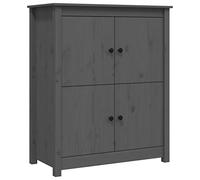mtlskopl Commode en bois massif - Gris - 83 x 41,5 x 100 cm - Pin massif avec 4 compartiments - Design maison de campagne moderne - Armoire de rangement robuste pour couloir, salon, bureau