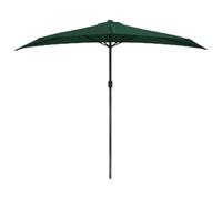 mtlskopl Demi Parasol de Balcon Vert 270x144 cm avec Manivelle Aluminium | Ombrage mural pour balcon, terrasse ou petite cour. Structure avec mât aluminium de 38 mm et ouverture facile à manivelle.