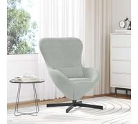 mtlskopl Egg Chair Chaise en velours, gris clair, 63 x 73 x 90 cm, pivotant, à 360°, avec structure en métal, fauteuil de lecture moderne pour salon et chambre à coucher