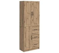 mtlskopl Ensemble de 2 armoires en chêne Artisan - Ensemble de meubles de salon modernes en bois - Commode avec 3 portes et 3 tiroirs - Étagère murale pour un grand espace de rangement dans le couloir