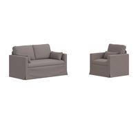 mtlskopl Ensemble de Canapés 2 Pièces Taupe, Canapé Modulable Sectionnel en Tissu avec Cadre Métal, Divan pour Salon et Bureau, 139 x 78 x 80 cm et 78 x 78 x 80 cm