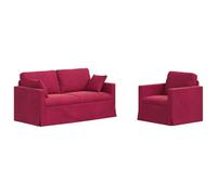 mtlskopl Ensemble de Canapés Modulables 2 Pcs en Velours Bordeaux, Canapé d'angle Moderne pour Salon et Bureau, Cadre Métal Robuste, 158 x 78 x 80 cm et 78 x 78 x 80 cm