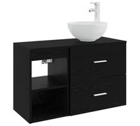 mtlskopl Ensemble de meubles de salle de bain 2 pièces, lavabo et armoire | Concept d'espace de rangement mural pour les toilettes d'invités, fabriqué en bois robuste avec des forets assortis pour les